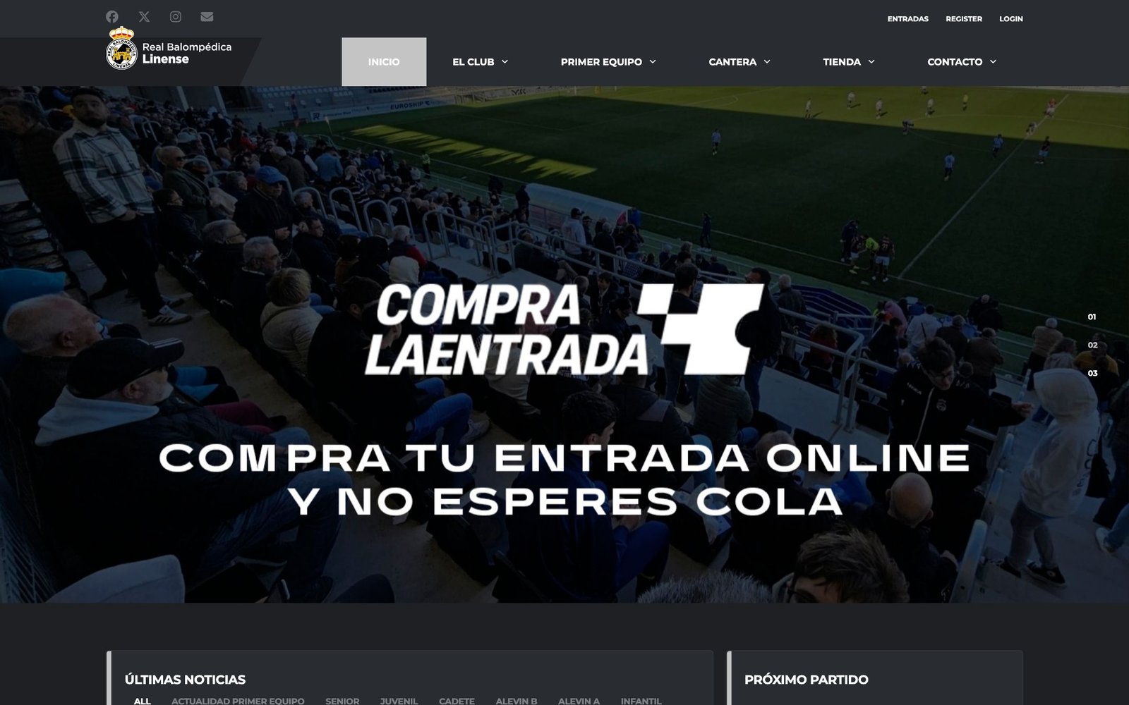 Web actual de la Real Balompédica Linense